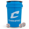 Champro Bucket (6 gal) w/24 CBB - 200D Balls | Champro CBB200DB Standard Standard Baseballs