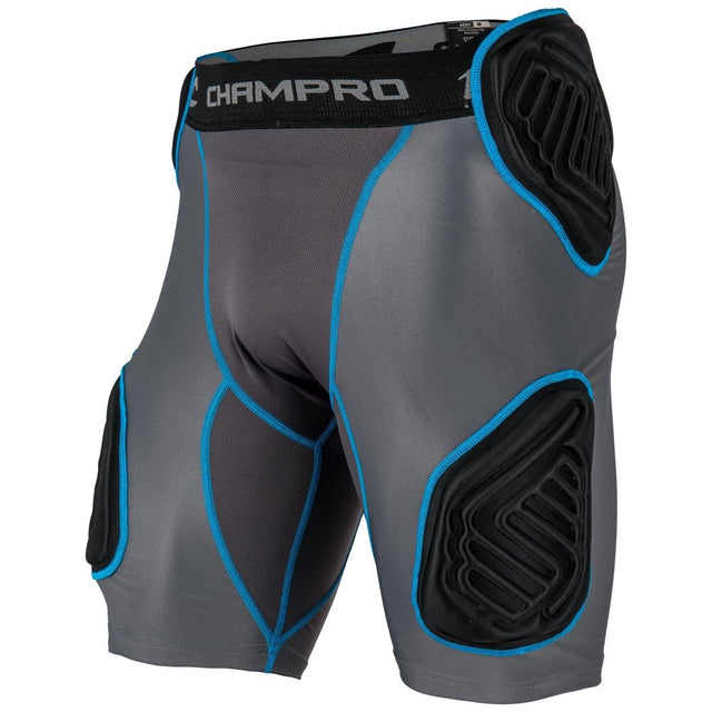 Champro Bull Rush 5 - Pc Girdle | Champro FPGU10 CHARCOALBLACKINSET S Football Girdles