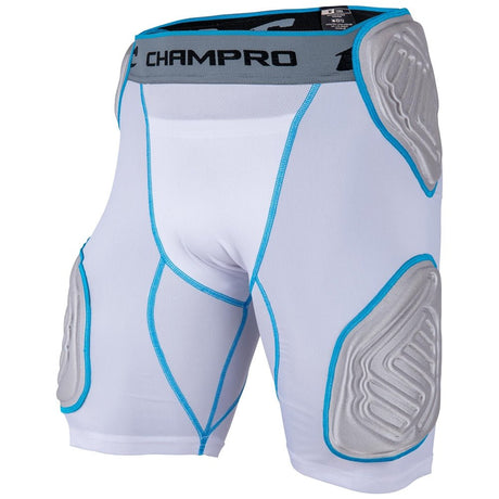 Champro Bull Rush 5 - Pc Girdle | Champro FPGU10 WHITEGREYINSET S Football Girdles