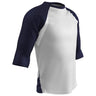 Champro COMPLETE GAME 3/4 Sleeve Baseball Shirt | Champro BS24 WHITENAVYSLEEVE S Baseball & Softball
