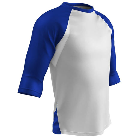 Champro COMPLETE GAME 3/4 Sleeve Baseball Shirt | Champro BS24 WHITEROYALSLEEVE S Baseball & Softball