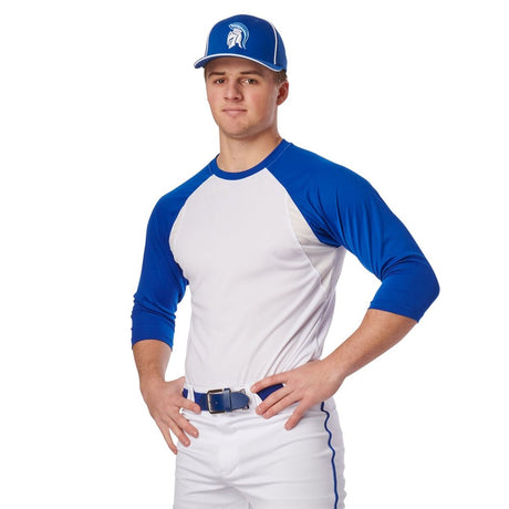 Champro COMPLETE GAME 3/4 Sleeve Baseball Shirt | Champro BS24 WHITESCARLETSLEEVE S Baseball & Softball