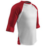 Champro COMPLETE GAME 3/4 Sleeve Baseball Shirt | Champro BS24 WHITESCARLETSLEEVE S Baseball & Softball