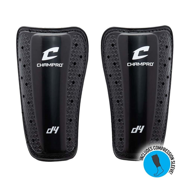 Champro D4 Soccer Shin Guards | Champro A126 - A128 BLACK XS Protection