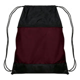 Champro Drawstring Bag w/Zipper Pocket | Champro E73 - MAROON Standard Luggage Straps