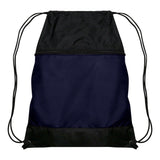 Champro Drawstring Bag w/Zipper Pocket | Champro E73 - NAVY Standard Luggage Straps