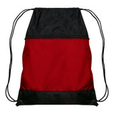 Champro Drawstring Bag w/Zipper Pocket | Champro E73 - SCARLET Standard Luggage Straps