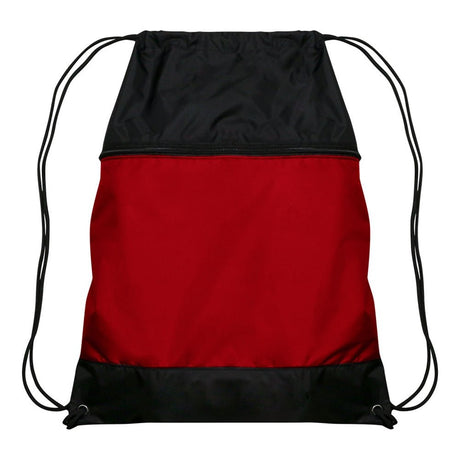 Champro Drawstring Bag w/Zipper Pocket | Champro E73 - SCARLET Standard Luggage Straps