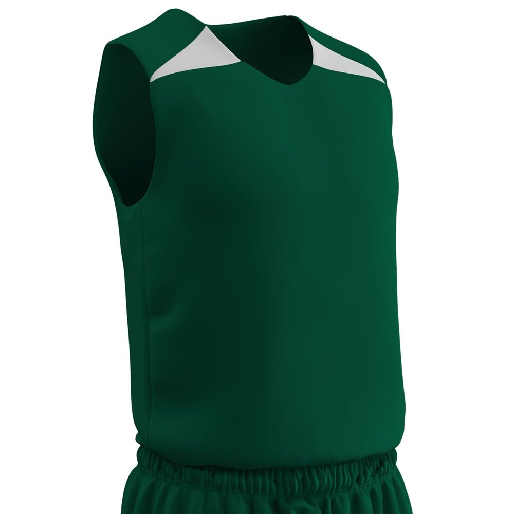 Champro DRI - GEAR® Pro - Plus Reversible Basketball Jersey - Youth | Champro BBJ4Y FORESTGREENWHITE S Basketball