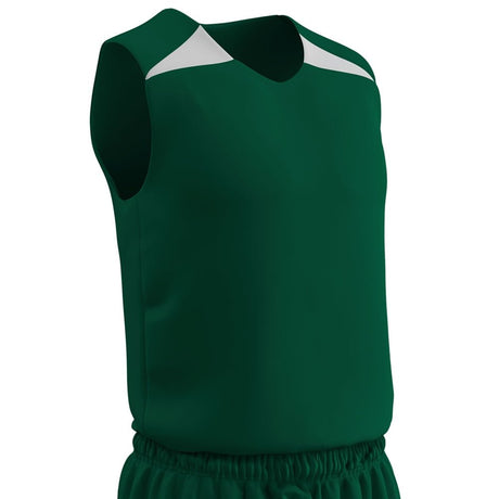 Champro DRI - GEAR® Pro - Plus Reversible Basketball Jersey - Youth | Champro BBJ4Y FORESTGREENWHITE S Basketball