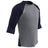 Champro EXTRA INNINGS 3/4 Sleeve Baseball Shirt | Champro BS25 GREYNAVYSLEEVE S Baseball & Softball