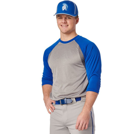 Champro EXTRA INNINGS 3/4 Sleeve Baseball Shirt | Champro BS25 GREYROYALSLEEVE S Baseball & Softball
