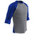 Champro EXTRA INNINGS 3/4 Sleeve Baseball Shirt | Champro BS25 GREYROYALSLEEVE S Baseball & Softball