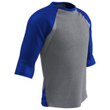 Champro EXTRA INNINGS 3/4 Sleeve Baseball Shirt | Champro BS25 GREYROYALSLEEVE S Baseball & Softball