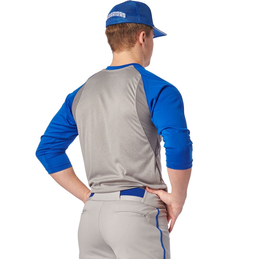 Champro EXTRA INNINGS 3/4 Sleeve Baseball Shirt | Champro BS25 GREYROYALSLEEVE S Baseball & Softball