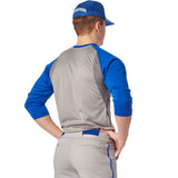 Champro EXTRA INNINGS 3/4 Sleeve Baseball Shirt | Champro BS25 GREYROYALSLEEVE S Baseball & Softball