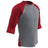 Champro EXTRA INNINGS 3/4 Sleeve Baseball Shirt | Champro BS25 GREYSCARLETSLEEVE S Baseball & Softball