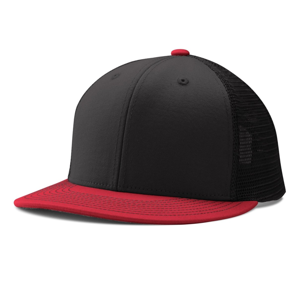 Champro HC5 Performance Trucker Snapback Cap Moisture Wicking Team B8BLACKBLACKSCARLET Standard Baseball Caps