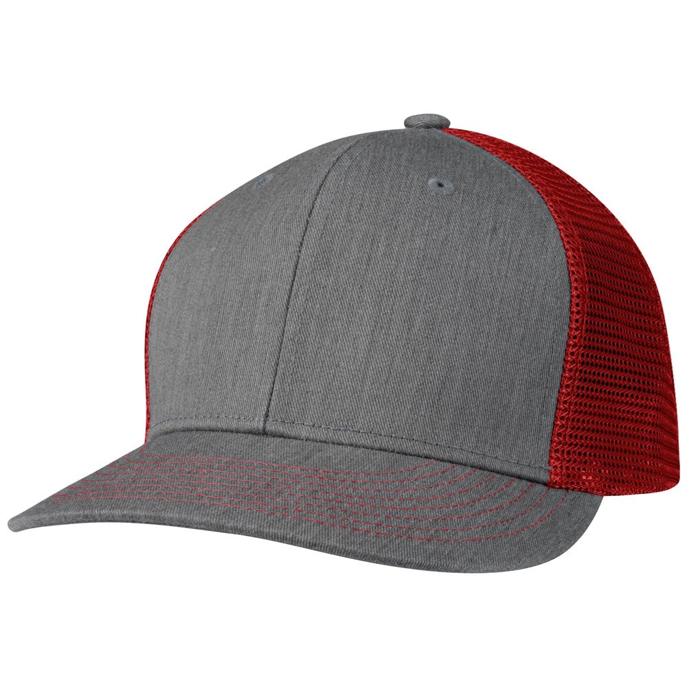 Champro HC5 Performance Trucker Snapback Cap Moisture Wicking Team HG6HEATHERSCARLETHEATHER Standard Baseball Caps