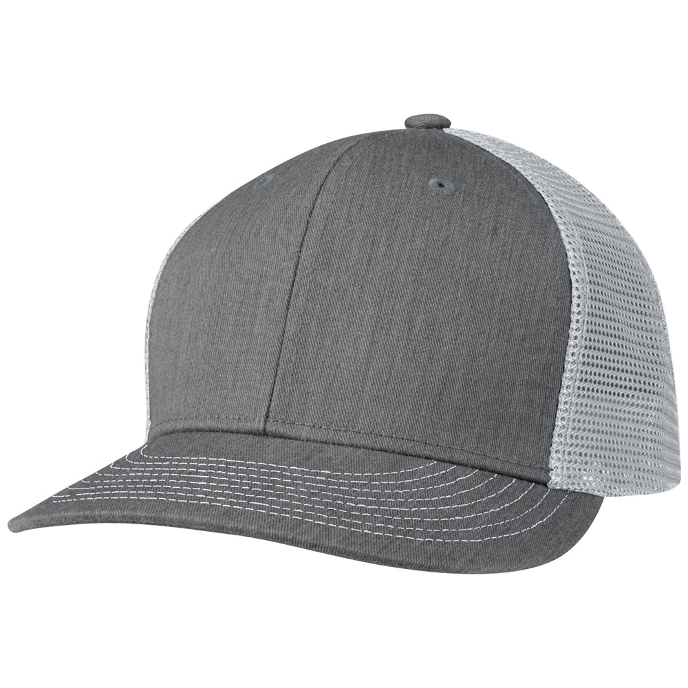 Champro HC5 Performance Trucker Snapback Cap Moisture Wicking Team HG7HEATHERWHITEHEATHER Standard Baseball Caps