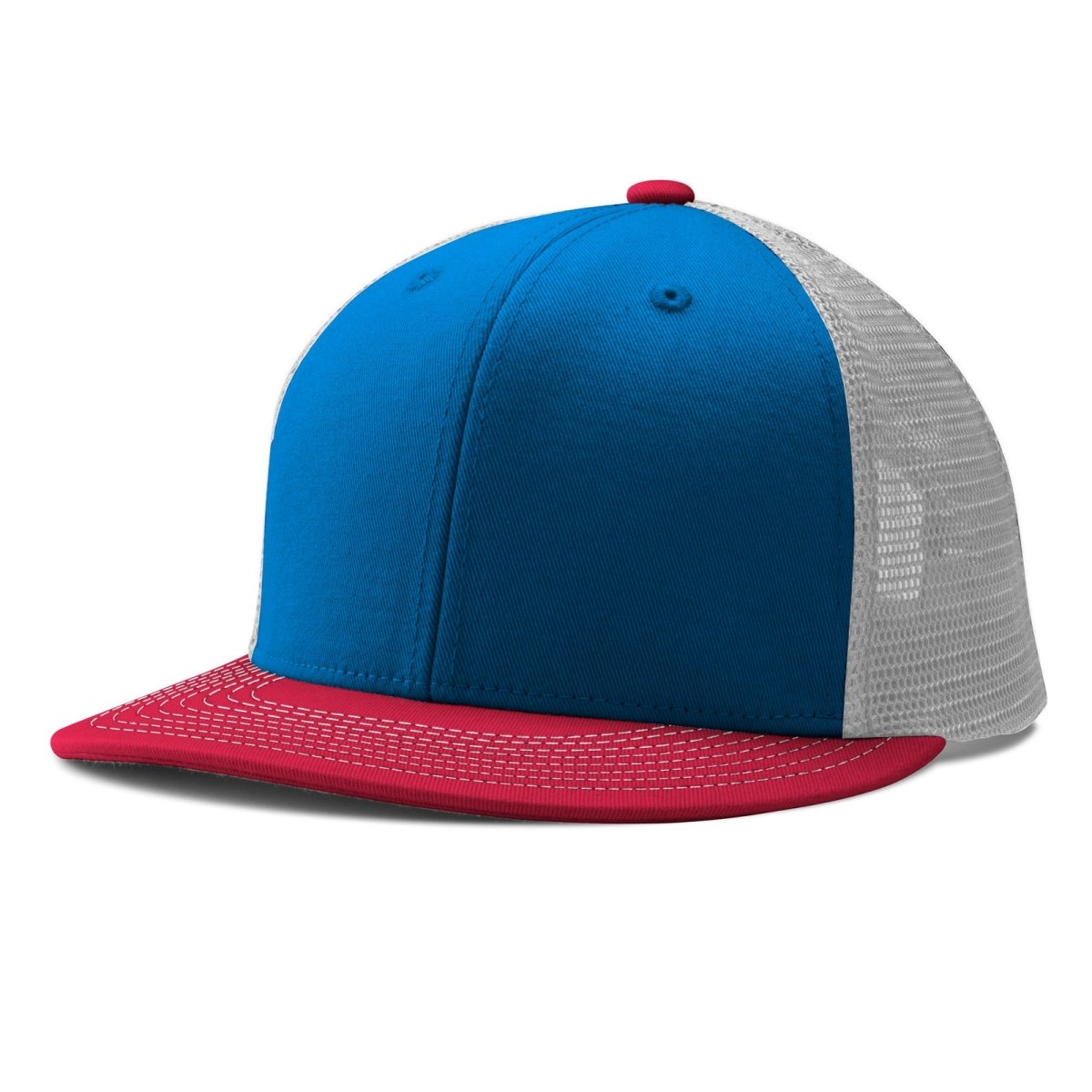 Champro HC5 Performance Trucker Snapback Cap Moisture Wicking Team RY10ROYALWHITESCARLET Standard Baseball Caps