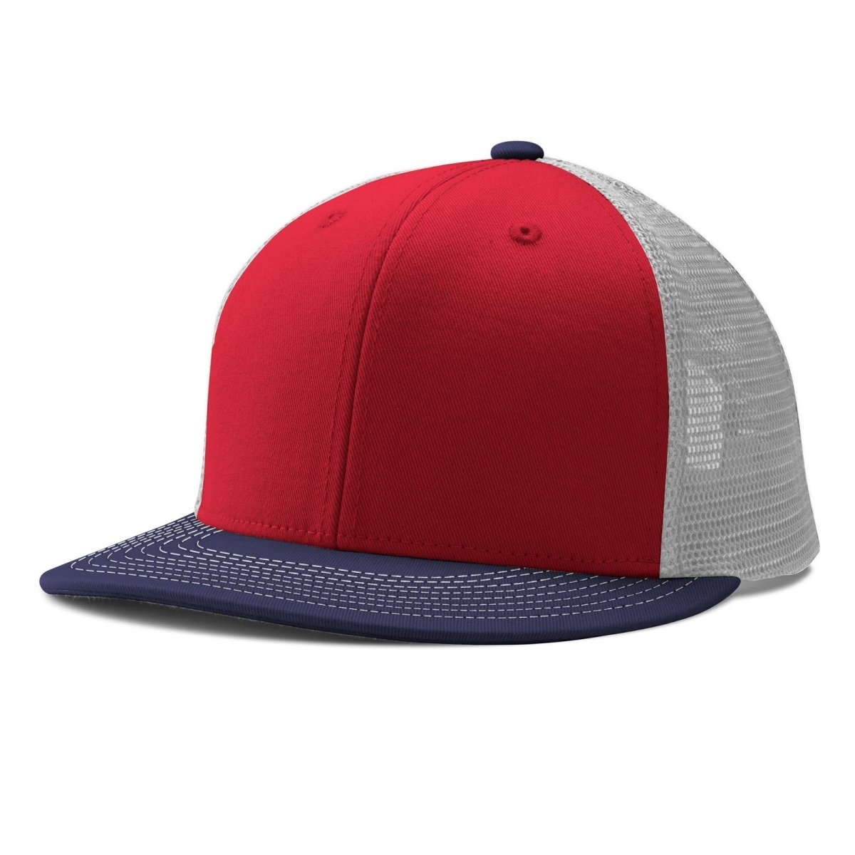 Champro HC5 Performance Trucker Snapback Cap Moisture Wicking Team SC9SCARLETWHITENAVY Standard Baseball Caps
