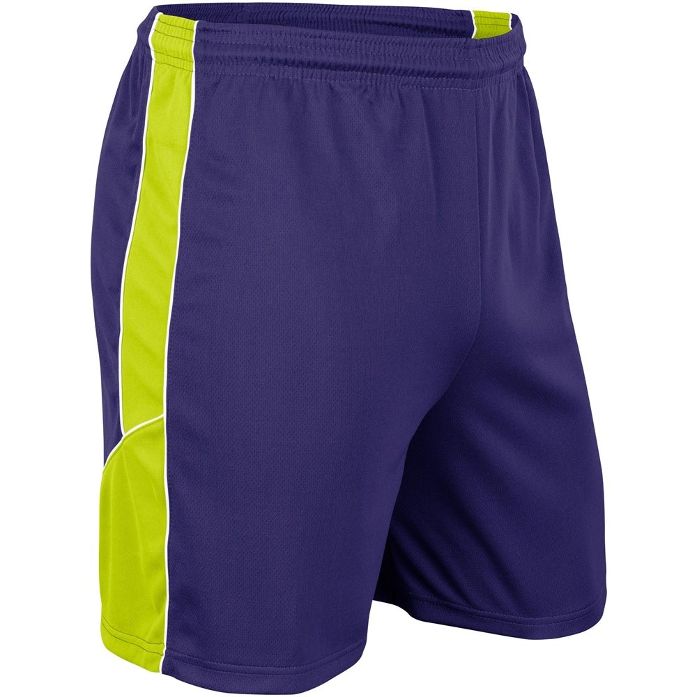 Champro Header Soccer Short | Champro SS10 PURPLEOPTICYELLOWWHITE S Shorts