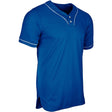 Champro HEATER 2 - Bttn Piped Baseball Jersey | Champro BS42 ROYALWHITEPIPE S Baseball & Softball