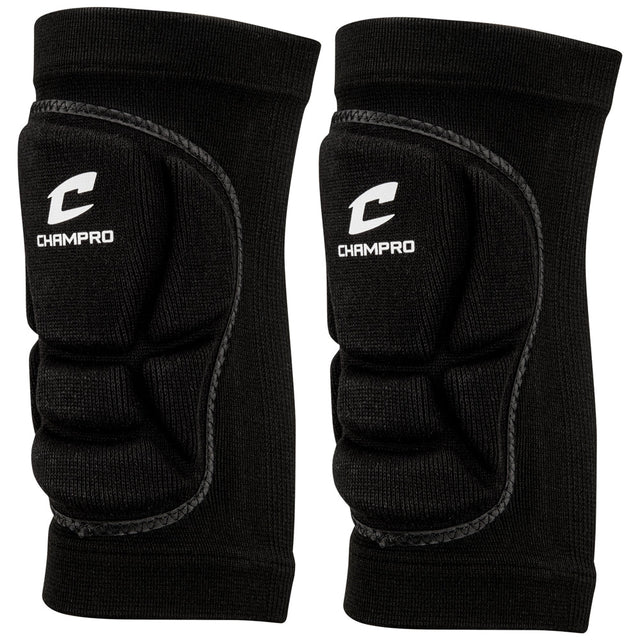 Champro High Compression/Low Profile Knee Pad | Champro A1004 BLACK ADULT Volleyball Knee Pads