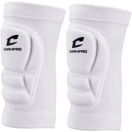 Champro High Compression/Low Profile Knee Pad | Champro A1004 WHITE ADULT Volleyball Knee Pads