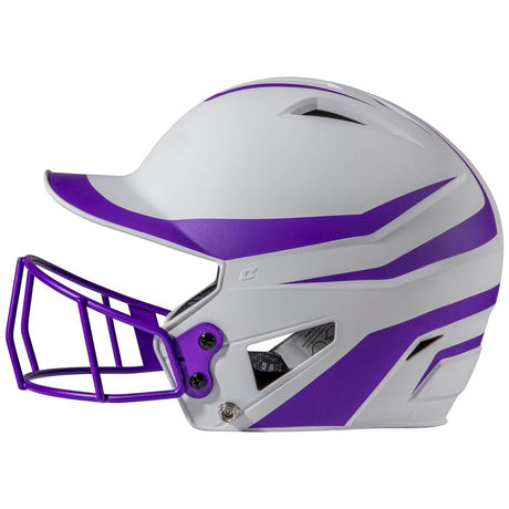 Champro HX Rise Legend Batting Helmet w/Facemask | Champro HXFPM2 PURPLE Senior Baseball & Softball Protective Gear