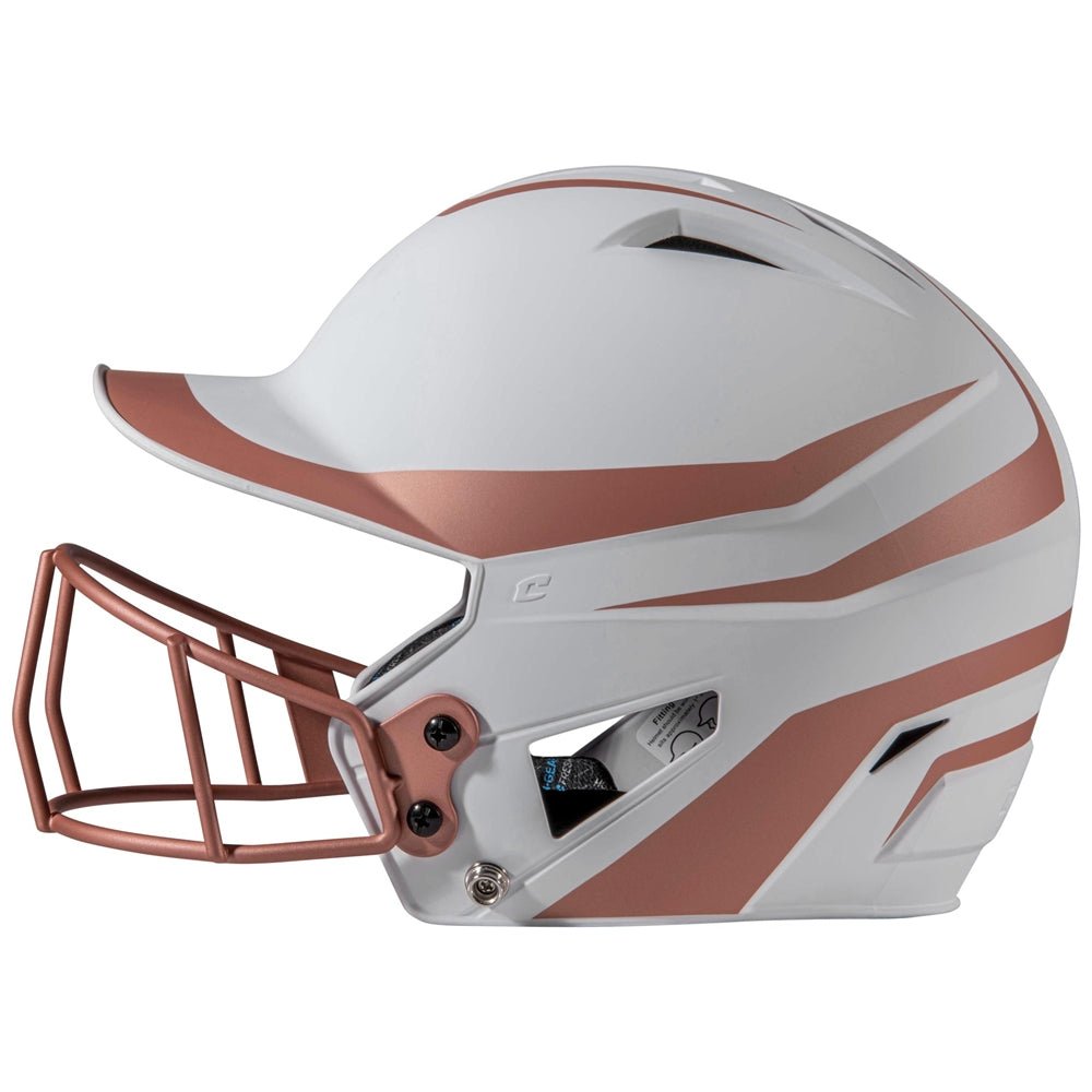 Champro HX Rise Legend Batting Helmet w/Facemask | Champro HXFPM2 ROSEGOLD Senior Baseball & Softball Protective Gear