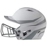 Champro HX Rise Legend Batting Helmet w/Facemask | Champro HXFPM2 SILVER Senior Baseball & Softball Protective Gear