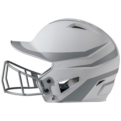 Champro HX Rise Legend Batting Helmet w/Facemask | Champro HXFPM2 SILVER Senior Baseball & Softball Protective Gear