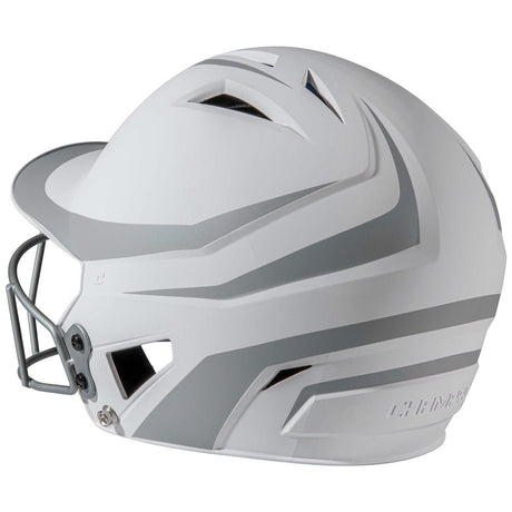 Champro HX Rise Legend Batting Helmet w/Facemask | Champro HXFPM2 SILVER Senior Baseball & Softball Protective Gear