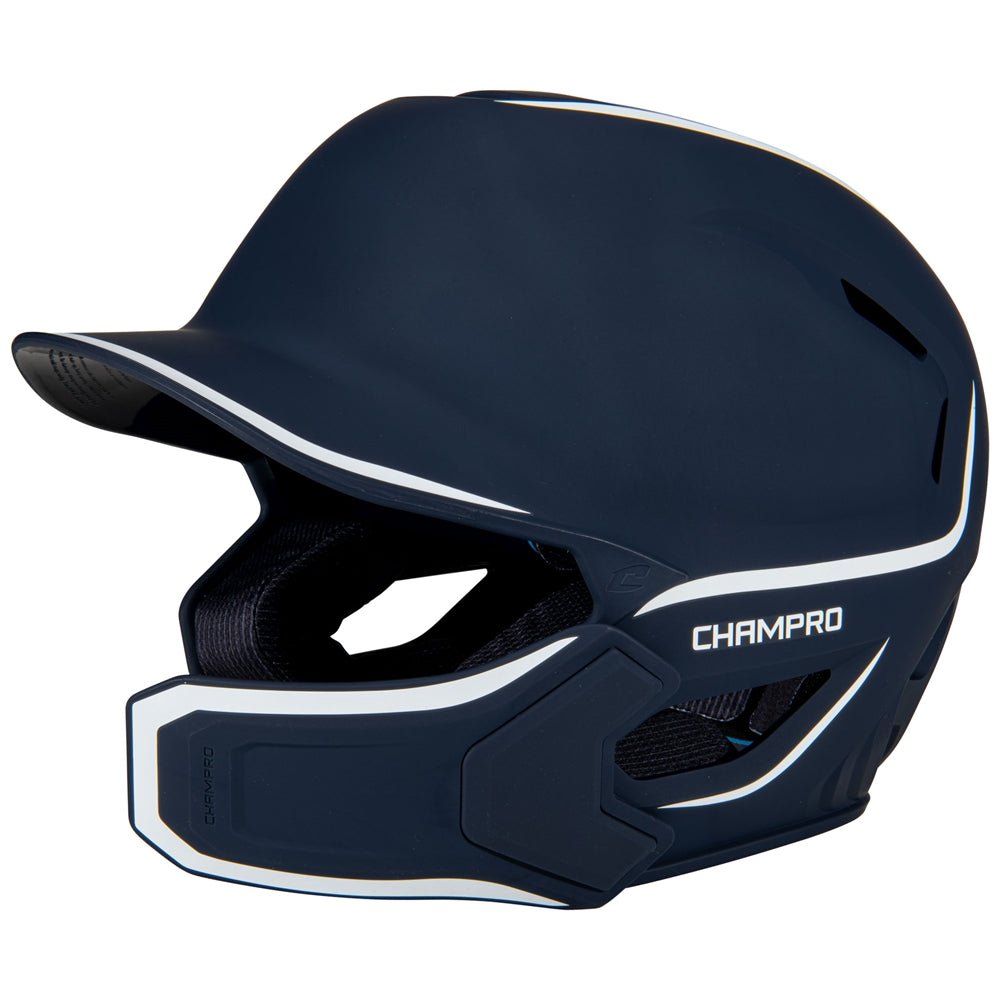 Champro HXE Matte Baseball Helmet w/Jaw Guard | Champro HXEM2JG NAVY M Baseball Helmets