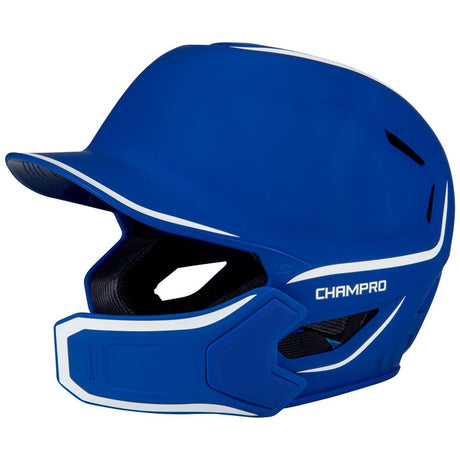 Champro HXE Matte Baseball Helmet w/Jaw Guard | Champro HXEM2JG ROYAL M Baseball Helmets