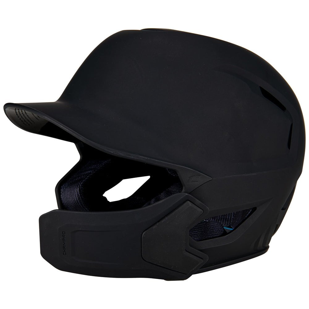 Champro HXE Matte Baseball Helmet w/Jaw Guard | Champro HXEMJG BLACK M Baseball Helmets
