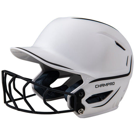 Champro HXE Two - Tone Matte Softball Helmet w/Facemask | Champro HXEFPM2 BLACK M