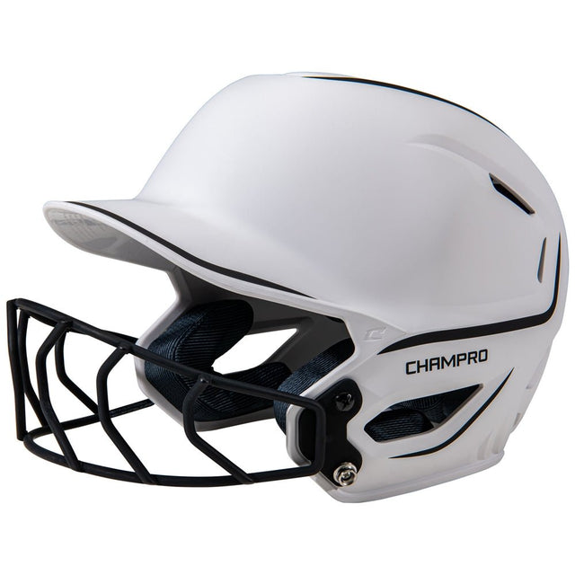 Champro HXE Two - Tone Matte Softball Helmet w/Facemask | Champro HXEFPM2 BLACK M