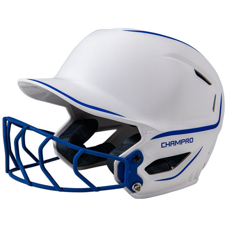 Champro HXE Two - Tone Matte Softball Helmet w/Facemask | Champro HXEFPM2 ROYAL M
