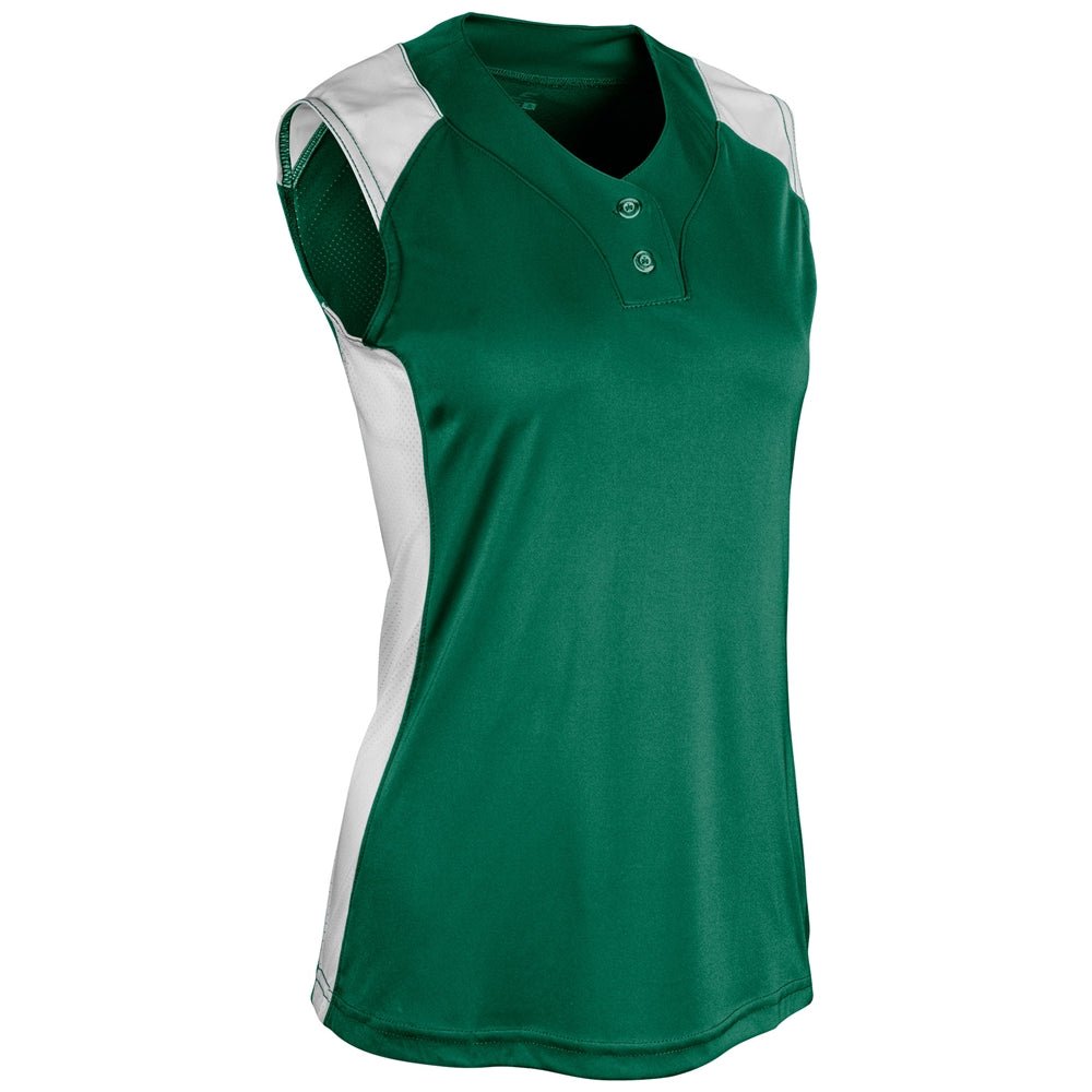 Champro Infinite 2 - Button Sleeveless Jersey | Champro BS86 FORESTGREENWHITE S Jerseys