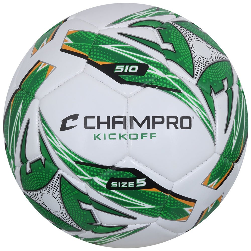 Champro KICKOFF Soccer Ball | Champro SB510 WHITEOPTICGREEN 4 Soccer Balls