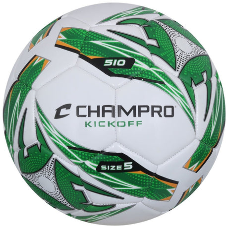 Champro KICKOFF Soccer Ball | Champro SB510 WHITEOPTICGREEN 4 Soccer Balls