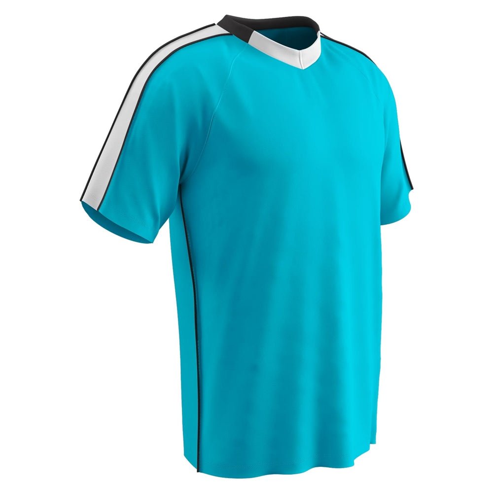 Champro MARK Soccer Jersey | Champro SJ20 NEONBLUEWHITEBLACK Youth XS Soccer