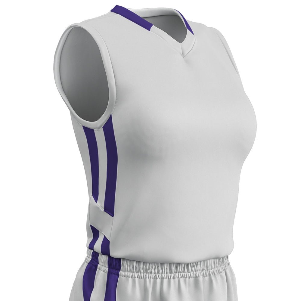 Champro Muscle DRI - GEAR® Basketball Jersey - Women's | Champro BBJ9W WHITEPURPLE S Basketball