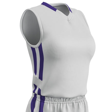 Champro Muscle DRI - GEAR® Basketball Jersey - Women's | Champro BBJ9W WHITEPURPLE S Basketball