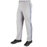 Champro MVP Open Bottom Pant with Pipe | Champro BP41U GREYROYAL Youth XS Baseball & Softball