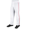 Champro MVP Open Bottom Pant with Pipe | Champro BP41U WHITESCARLET Youth XS Baseball & Softball