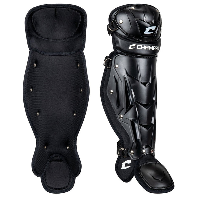 Champro Optimus MVP Single Knee Leg Guard | Champro CG105 BLACK SENIOR LEAGUE Baseball & Softball Protective Gear
